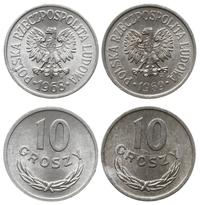 zestaw: 2 x 10 groszy 1968, 1969, Warszawa, raze