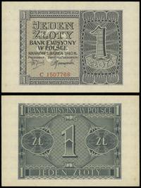 1 złoty 01.03.1940, seria C numeracja 1507768, p