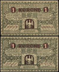 1 korona 1919, seria B 539900, liczne zgięcia, n
