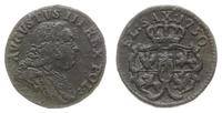 szeląg 1750, Drezno, Aw: Popiersie króla w peruc