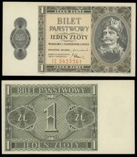 1 złoty 1.10.1938, seria IE, numeracja 5635261, 