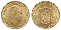 10 guldenów 1933, Utrecht, złoto 6.72 g, piękne,