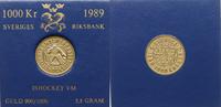 1.000 koron 1989, Hokej, złoto próby "900" 5.80 