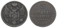 3 grosze polskie 1826 IB, Warszawa, Z MIEDZI KRA