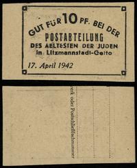 10 fenigów 17.04.1942, bez numeracji, ugięty lew