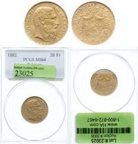 20 franków 1882, złoto, moneta w pudełku PCGS z 