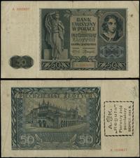 50 złotych 1.08.1941, seria A 1240637, z nadruki