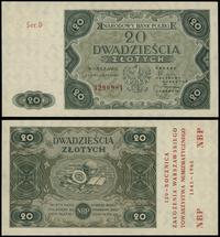 20 złotych 15.07.1947, seria D 3290981, z nadruk