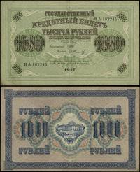1.000 rubli 1917, seria BA 182245, podpis kasjer
