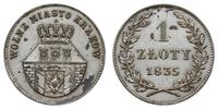 1 złoty 1835, Wiedeń, Ładnie zachowany., Bitkin 