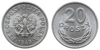 20 groszy 1949, Warszawa, aluminium, piękne., Pa