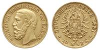 10 marek 1881 G, Karlsruhe, złoto 3.93 g, AKS 14