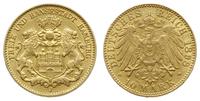 10 marek 1898 J, Hamburg, złoto 3.96 g, AKS 42, 