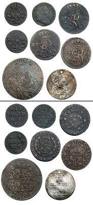 August III i Stanisław August- zestaw 8 monet, m