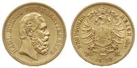 20 marek 1872 F, Stuttgart, złoto 7.92 g, AKS 13