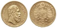 20 marek 1873 F, Stuttgart, złoto 7.93 g, minima