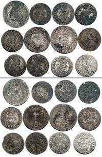 zestaw 12 monet srebrnych- 2 tynfy, 1 ort, 9 szó