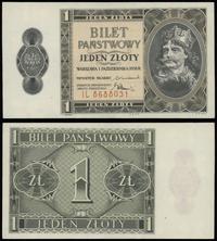 1 złoty 1.10.1938, seria IL 8688031, na stronie 