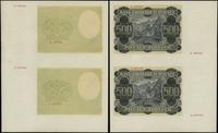 Polska, fragment arkusza z nieukończonym drukiem 2 x 500 złotych, 1.03.1940