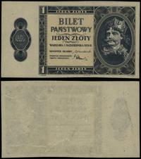 1 złoty 1.10.1938, zadruk tylko na stronie główn