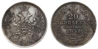Rosja, 20 kopiejek, 1851 СПБ ПА