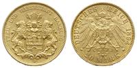 20 marek 1894, Hamburg, złoto 7.95 g, AKS 38, Ja