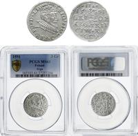 trojak  1591, Ryga, Bardzo ładny, moneta w pudeł