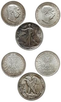 zestaw 2 x 2 korony + 1/2 dolara USA, Austria, 2