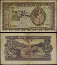 20 franków 1943, seria B, numeracja 351701, złam