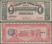 5 pesos 1915, seria M, numeracja 1532445, niebie