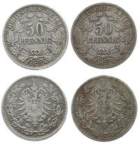 2 x 50 fenigów 1877 A i C, razem 2 sztuki, AKS 4