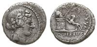 denar 42 pne, Rzym, Aw: Głowa Bachusa w prawo, R