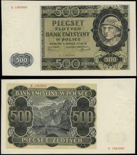 500 złotych 1.03.1940, seria B, numeracja 136089