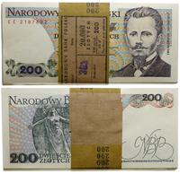 Polska, bankowa paczka banknotów 100 x 200 złotych, 1.12.1988