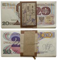 Polska, bankowa paczka banknotów 100 x 20 złotych, 1.06.1982