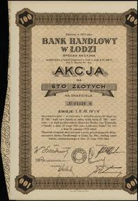 1 akcja na okaziciela na 100 złotych 1935, emisj