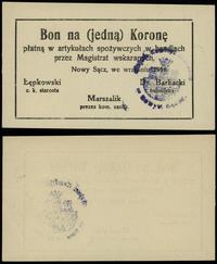 bon na 1 koronę 1918 (wrzesień), bez serii i num