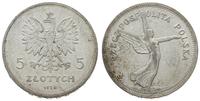 Polska, 5 złotych, 1928 ''bez znaku mennicy''