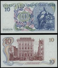 10 kronor 1968, numeracja 0065818, zgięty prawy 
