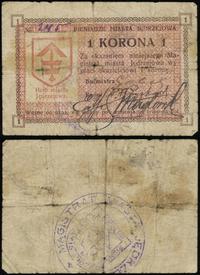 1 korona 1919, stempel na stronie odwrotnej, rza