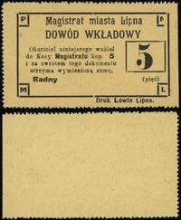 5 kopiejek - blankiet 1915-1916, ślad po spinacz