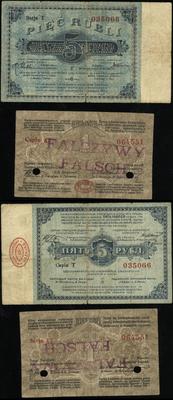 dawny zabór rosyjski, zestaw: 1 rubel i 5 rubli, 13.03.1915
