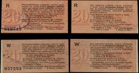 zestaw: 2 x 20 kopiejek 1914, serie R i W, stemp