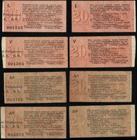 zestaw: 4 x 20 kopiejek 1914, seria Ł, V, AA i A