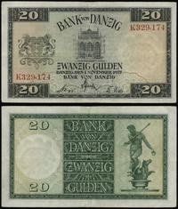 20 guldenów 1.11.1937, seria K, numeracja 329,17