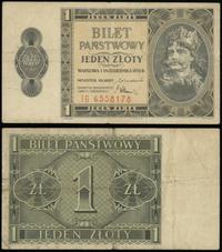 1 złoty 1.10.1938, seria IG, numeracja 6558178, 