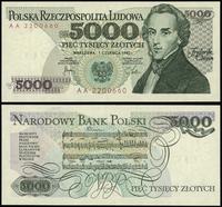 5.000 złotych 1.06.1982, seria AA, numeracja 220