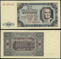 20 złotych 1.07.1948, seria GP, numeracja 460743