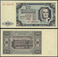 20 złotych 1.07.1948, seria GY, numeracja 336878