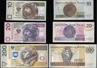 10, 20 i 200 złotych 25.03.1994, wszystkie bankn